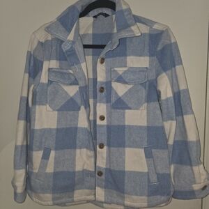 Kids Plaid Blue and White Jacket